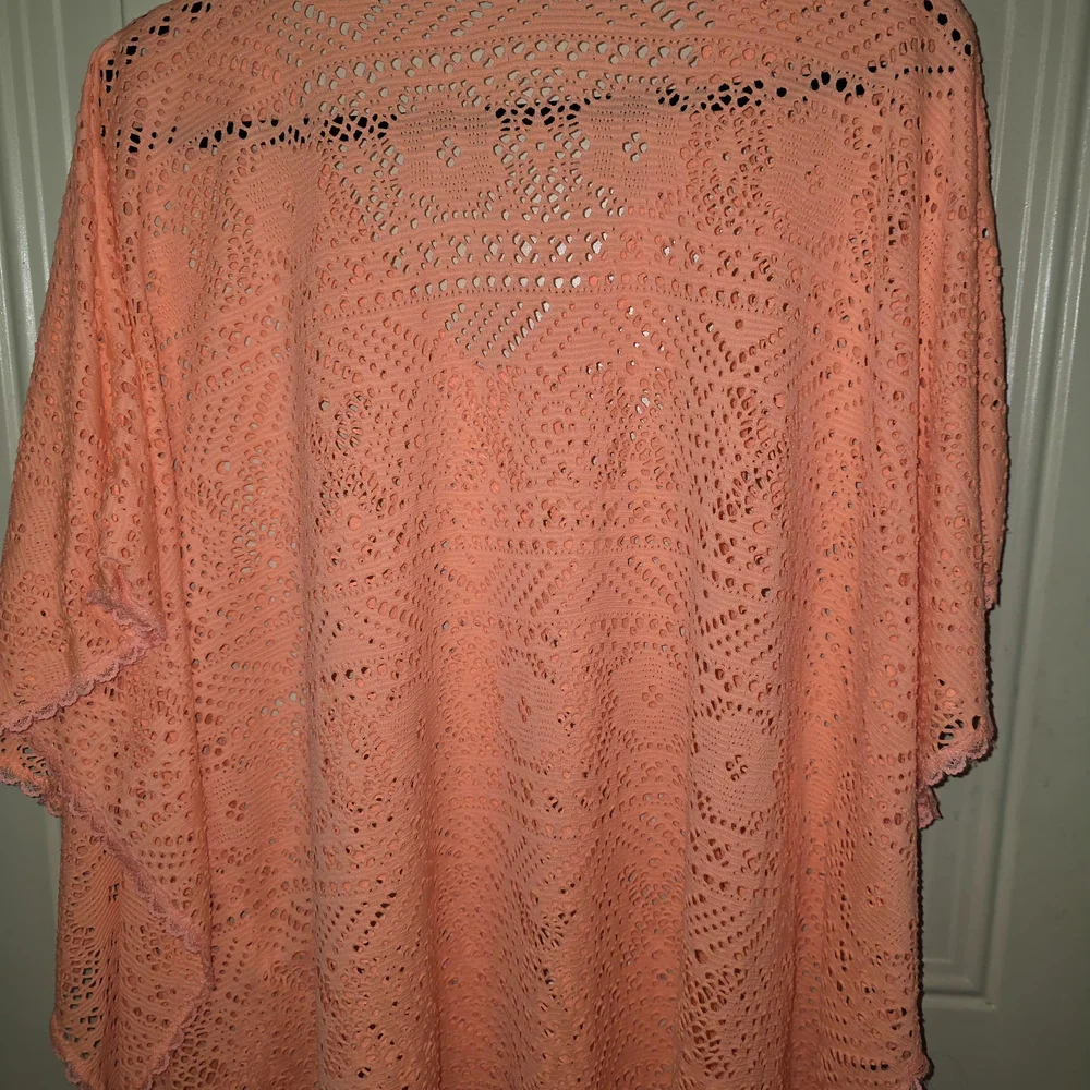 2 For $20 Coral Crochet Swim‎ Cover Up Top Size M oversized Boho Beach V-Neck